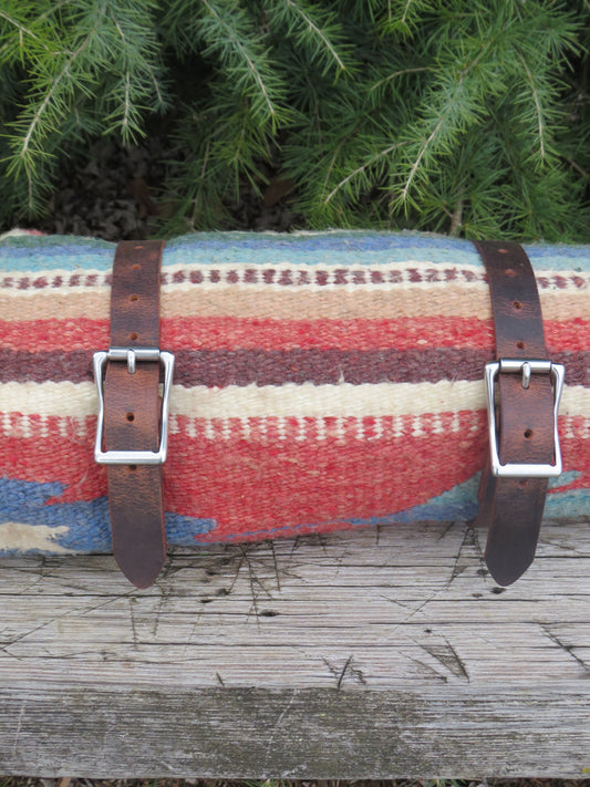 Pair of 1" Water Buffalo leather straps, leather edc, leather blanket straps,bedroll strap,camping strap,leather strap small size