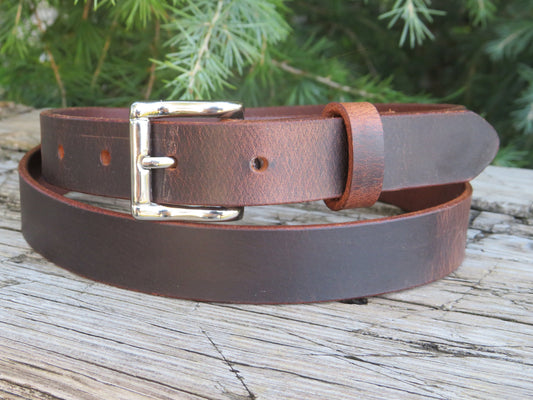 1 inch wide Crazy Horse leather belt