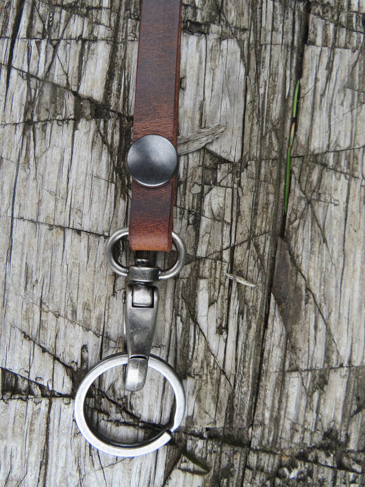 Quick Release Leather lanyard full grain leather lanyard veg tanned leather lanyard gift for him gift for her 1/2" wide leather lanyard