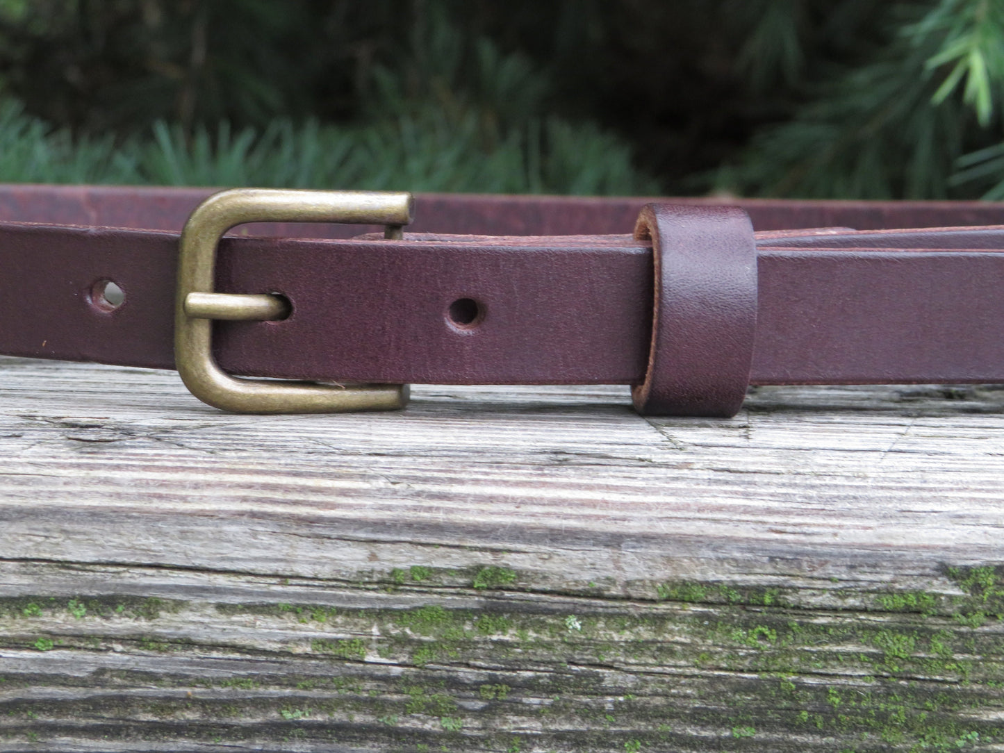 3/4" wide Dark brown Bridle Leather belt narrow belt Full Grain leather belt handmade belt womens leather belt Skinny Leather belt