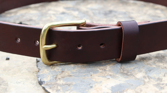 Dark brown Bridle Leather belt brass buckle, mens leather belt, womans leather belt Custom made belt, handmade leather belt Made in USA