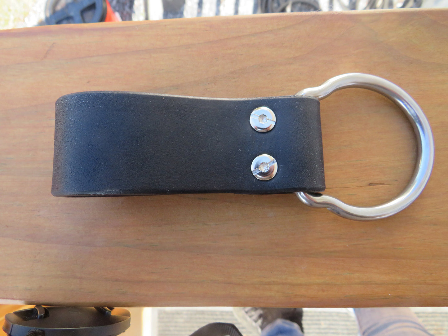Black harness leather hammer ring , tool holder, hammer ring, hammer holder, hatchet holder, hammer holster, hatchet ring, ships today