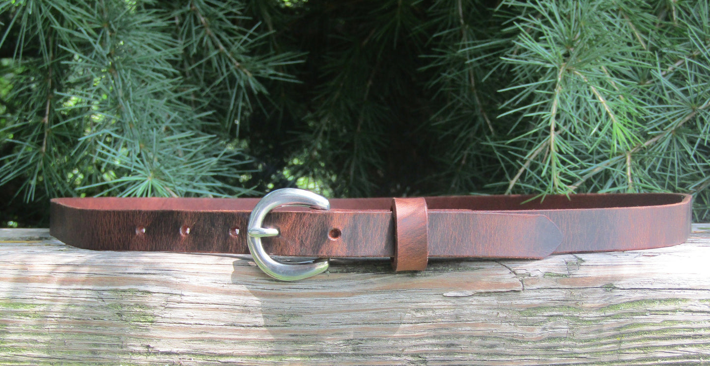 Soft and Comfortable Water Buffalo Leather Belt | Single-Piece Construction | Beveled Edges | Chicago Screw Buckle Attachment