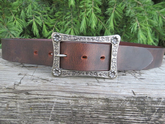1 1/2" Custom Handcrafted leather belt leather belt
