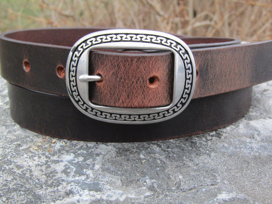 1 inch wide full grain Crazy Horse leather belt
