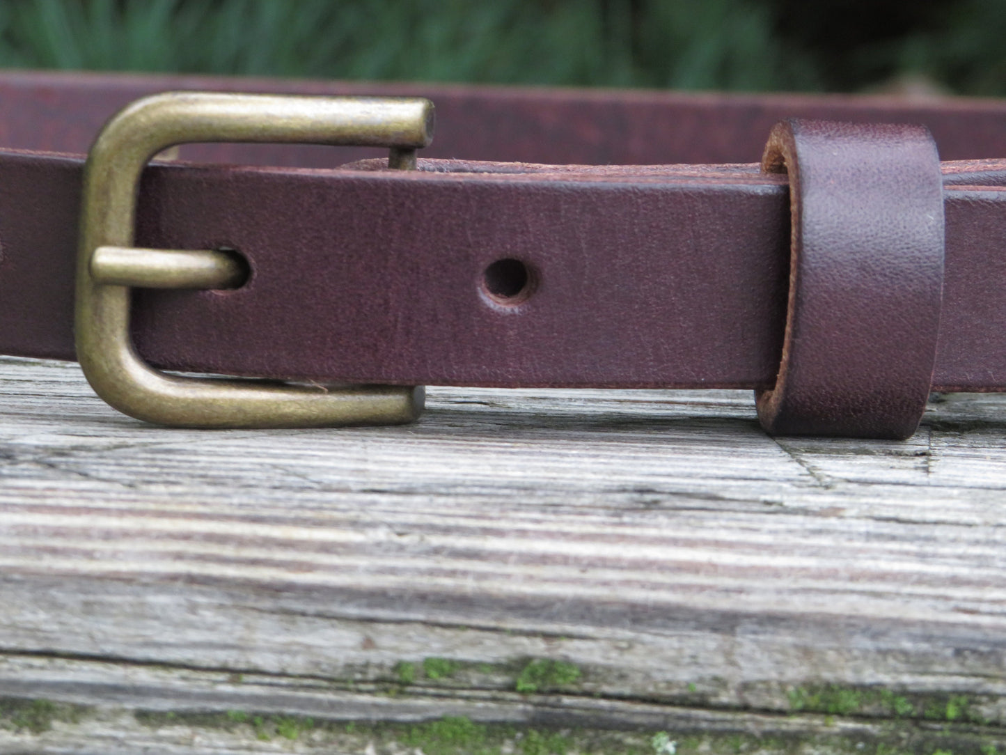 3/4" wide Dark brown Bridle Leather belt narrow belt Full Grain leather belt handmade belt womens leather belt Skinny Leather belt