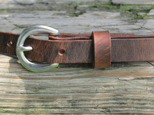 Soft and Comfortable Water Buffalo Leather Belt | Single-Piece Construction | Beveled Edges | Chicago Screw Buckle Attachment