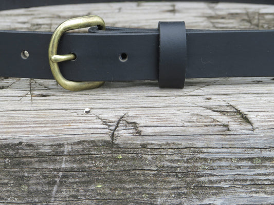 1 inch Black Full Grain leather belt