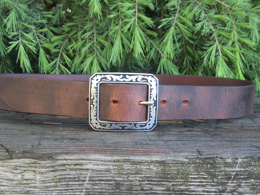 1 1/2" Custom Handcrafted Crazy Horse Water Buffalo leather belt