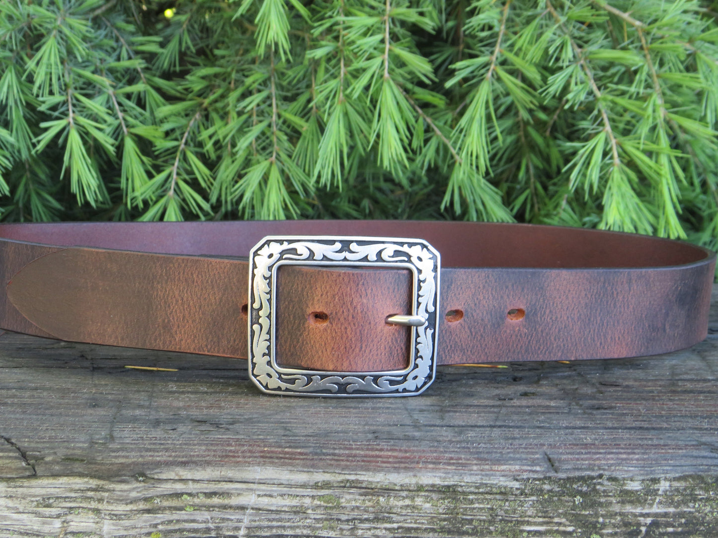 1 1/2" Custom Handcrafted Crazy Horse Water Buffalo leather belt