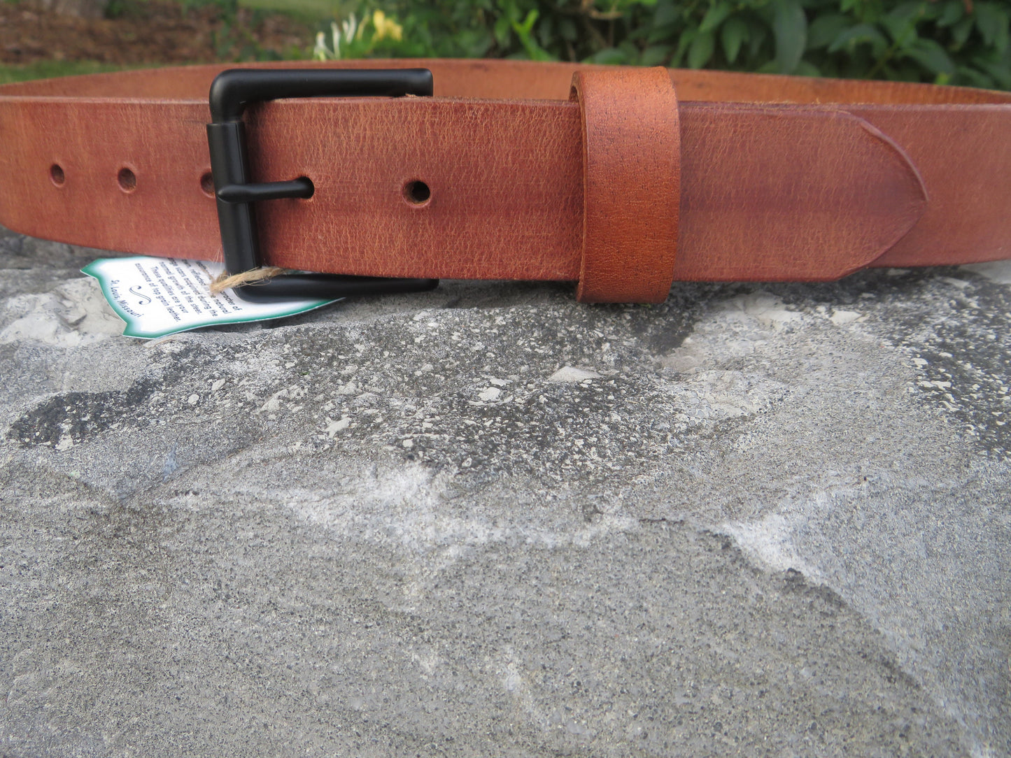 1 1/2" wide Hermann Oak Harness Leather belt