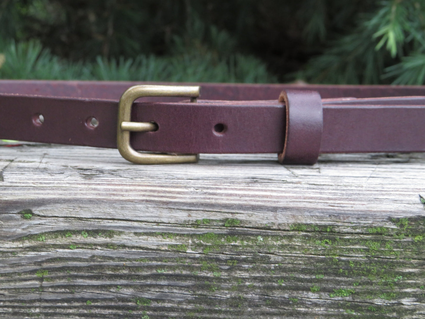 3/4" wide Dark brown Bridle Leather belt narrow belt Full Grain leather belt handmade belt womens leather belt Skinny Leather belt