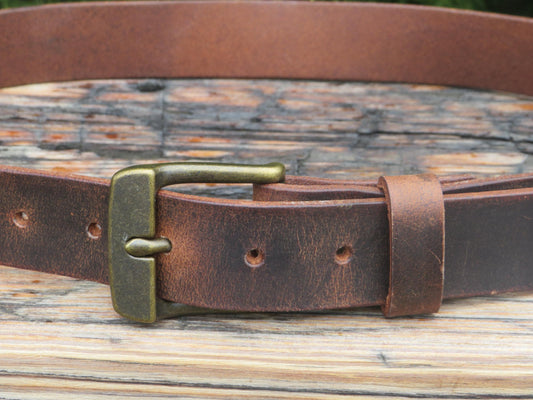 1 1/4" Custom Handmade Crazy Horse Water Buffalo leather belt