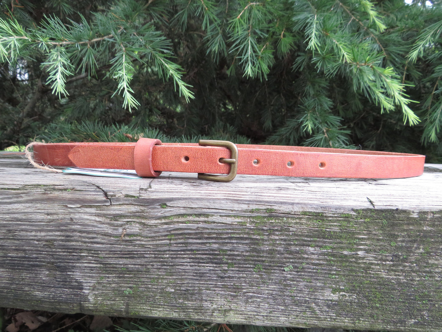 3/4" wide leather belt Hermann Oak Harness Leather belt narrow leather belt casual leather belt Skinny leather belt Made in USA leather belt