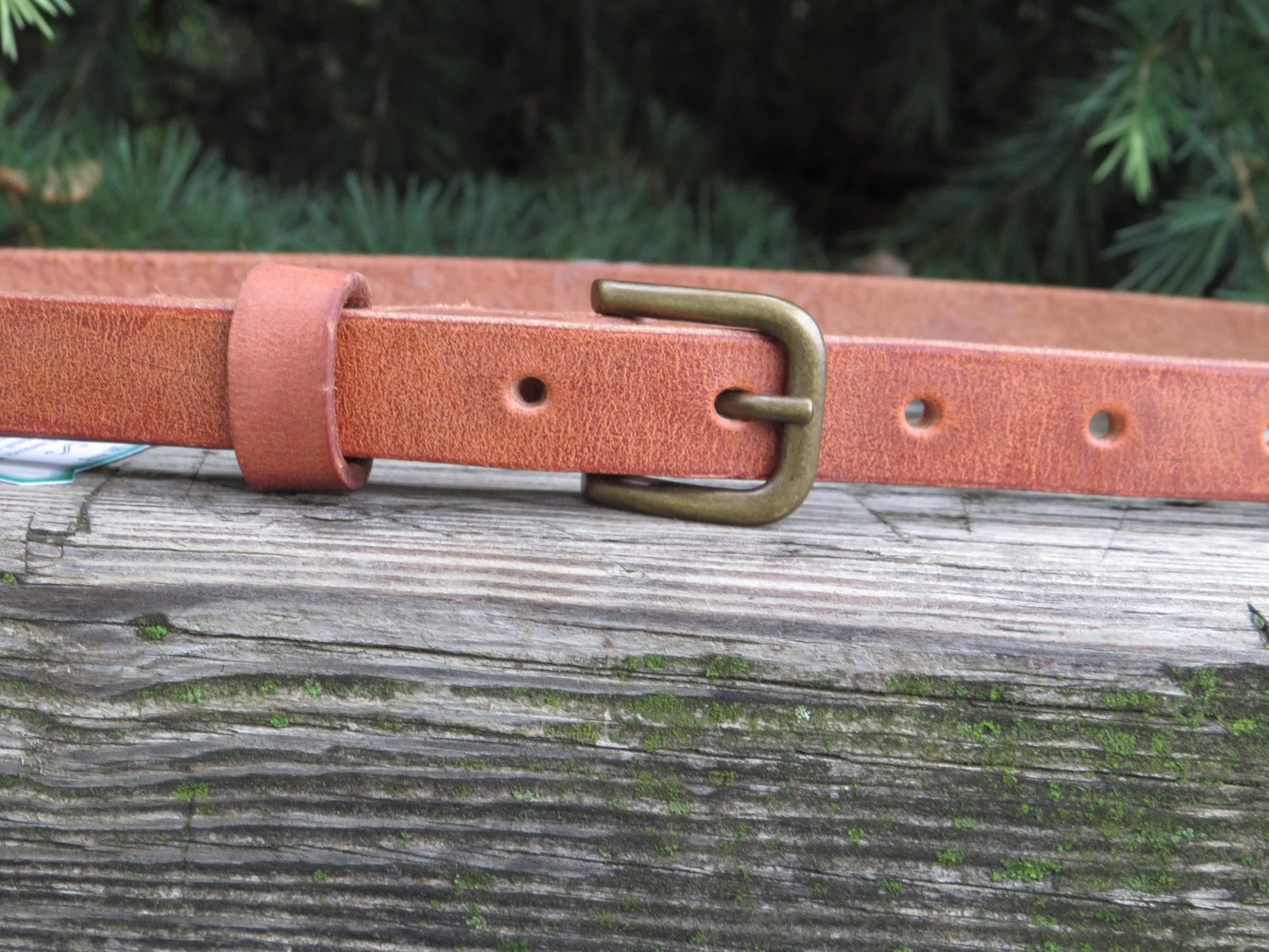 3/4" wide leather belt Hermann Oak Harness Leather belt narrow leather belt casual leather belt Skinny leather belt Made in USA leather belt