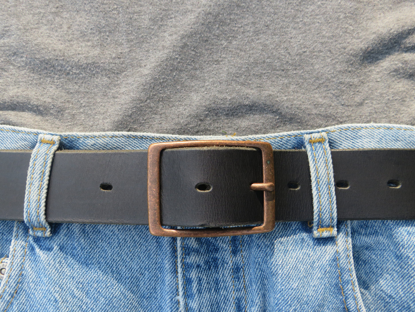 1 1/2" Custom Handcrafted full grain leather belt-Antique Copper finish