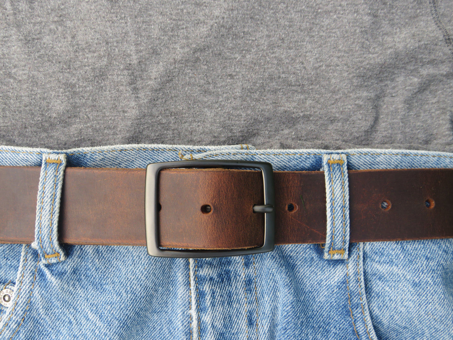 1 1/2" Custom Handcrafted full grain leather belt- gunmetal buckle