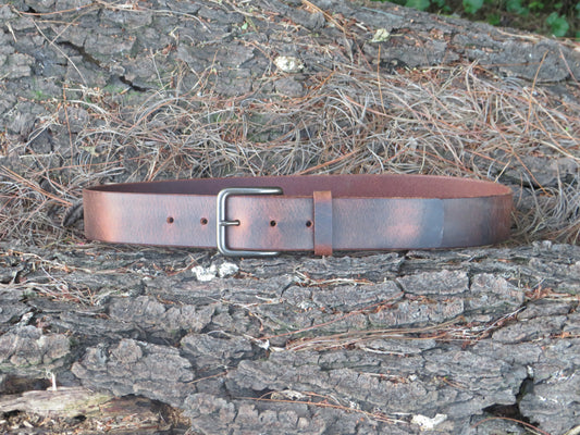 1 1/2" wide Crazy Horse leather belt