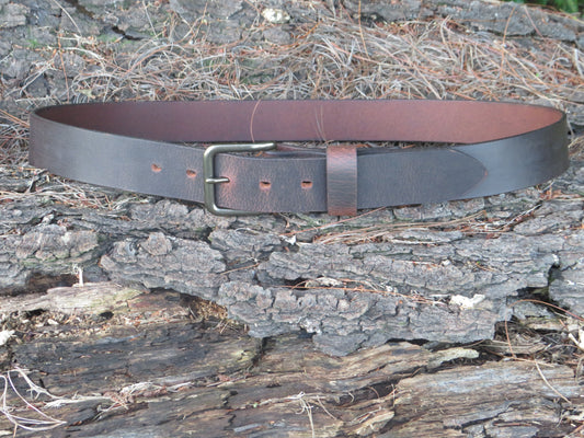 1 1/2" wide Crazy Horse leather belt
