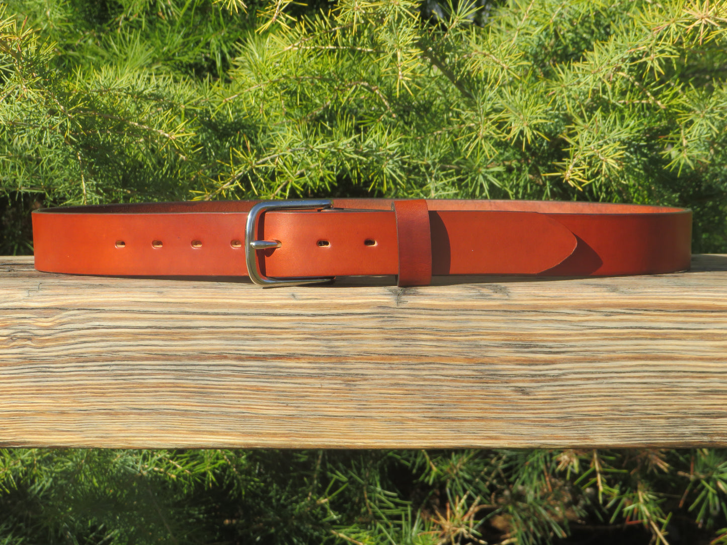 1 1/2" Hermann Oak Bridle Leather belt with stainless steel buckle