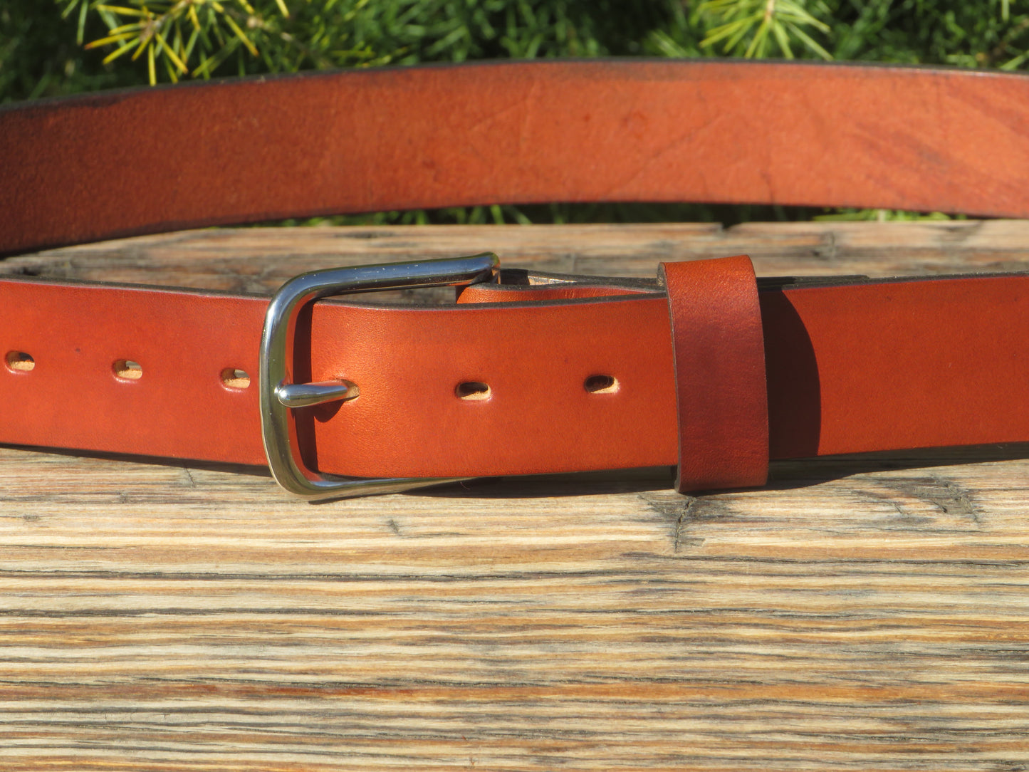 1 1/2" Hermann Oak Bridle Leather belt with stainless steel buckle
