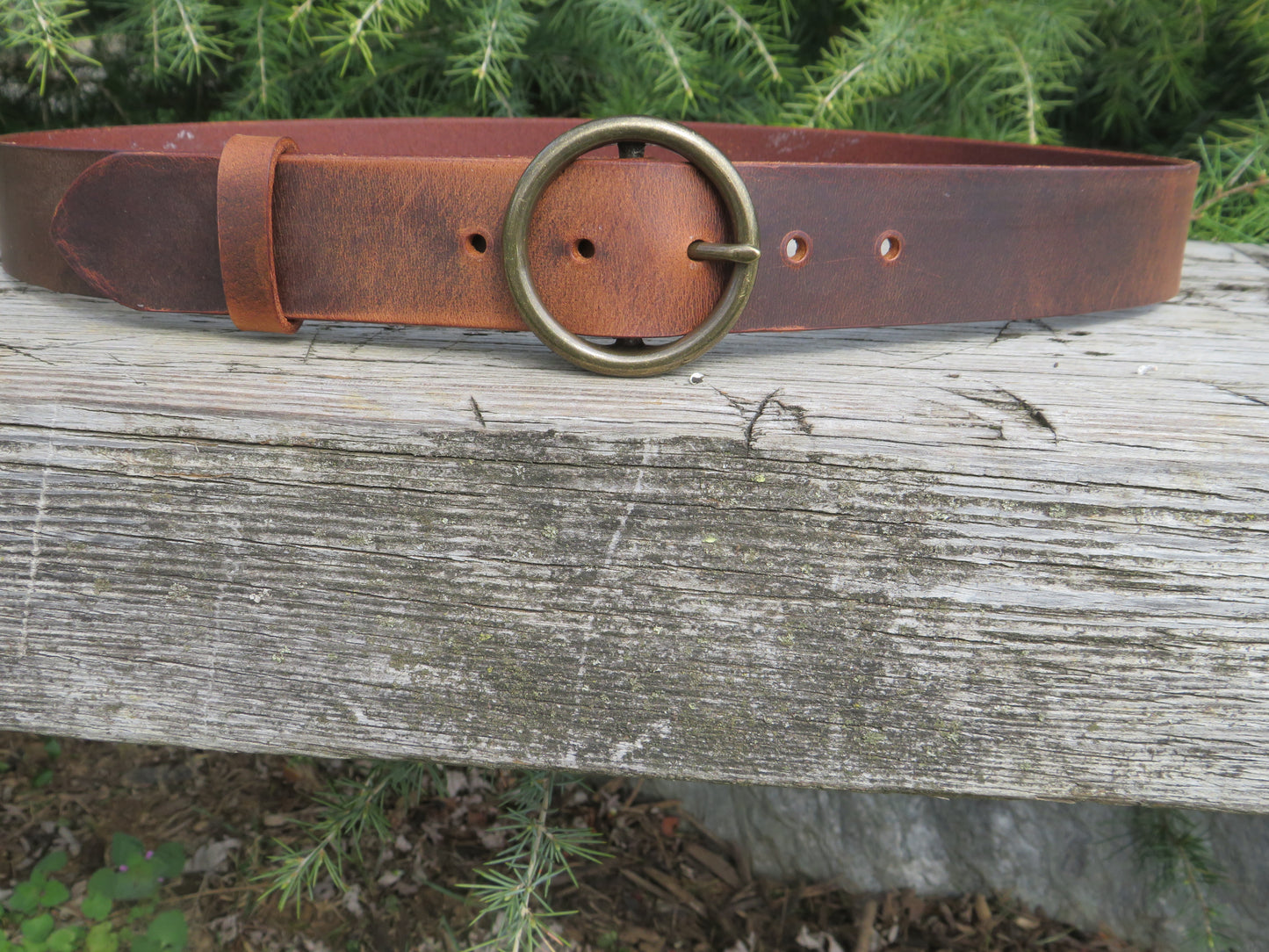 Circle Belt buckle 1 1/2 Custom Handmade leather belt Crazy Horse Water Buffalo leather/Rustic leather belt /monogrammed belt/Full Grain leather