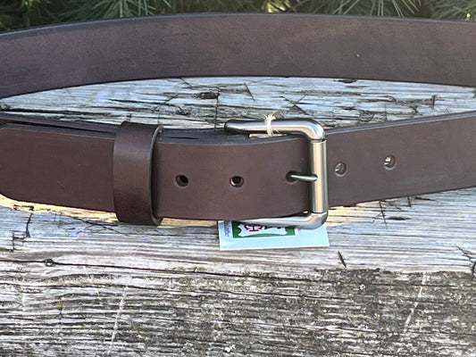 1 1/2" Dark Brown Bridle Leather belt, Custom Handmade Belt