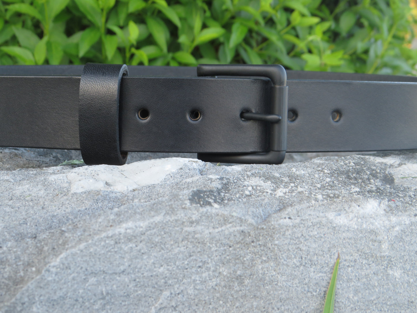 Black out leather belt 1 1/2" Handmade black bridle leather belt