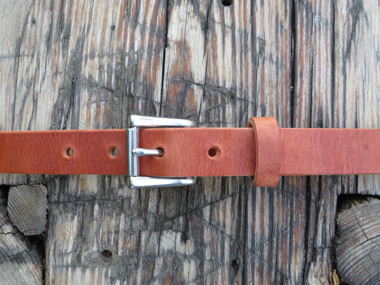 1 inch wide Hermann Oak Harness Leather belt