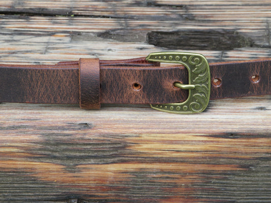 1 inch wide custom Water Buffalo leather belt