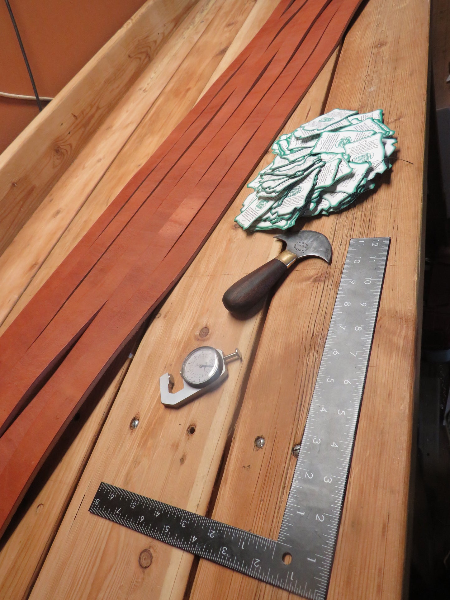 1 inch wide Hermann Oak Harness Leather belt