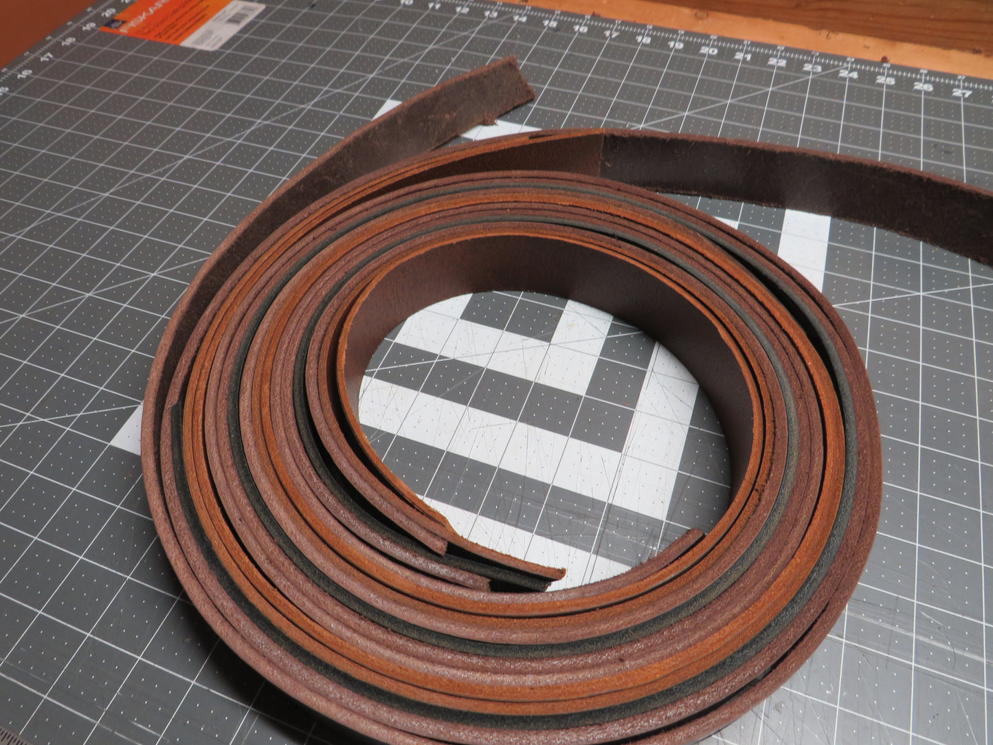 6 Full Grain veg tanned leather straps 1 1/2" wide