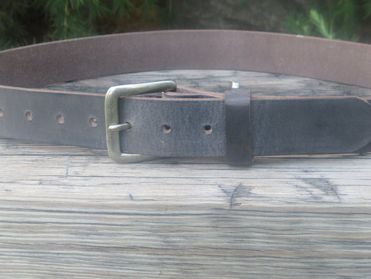 Gray Crazy Horse Water Buffalo leather belt size 35