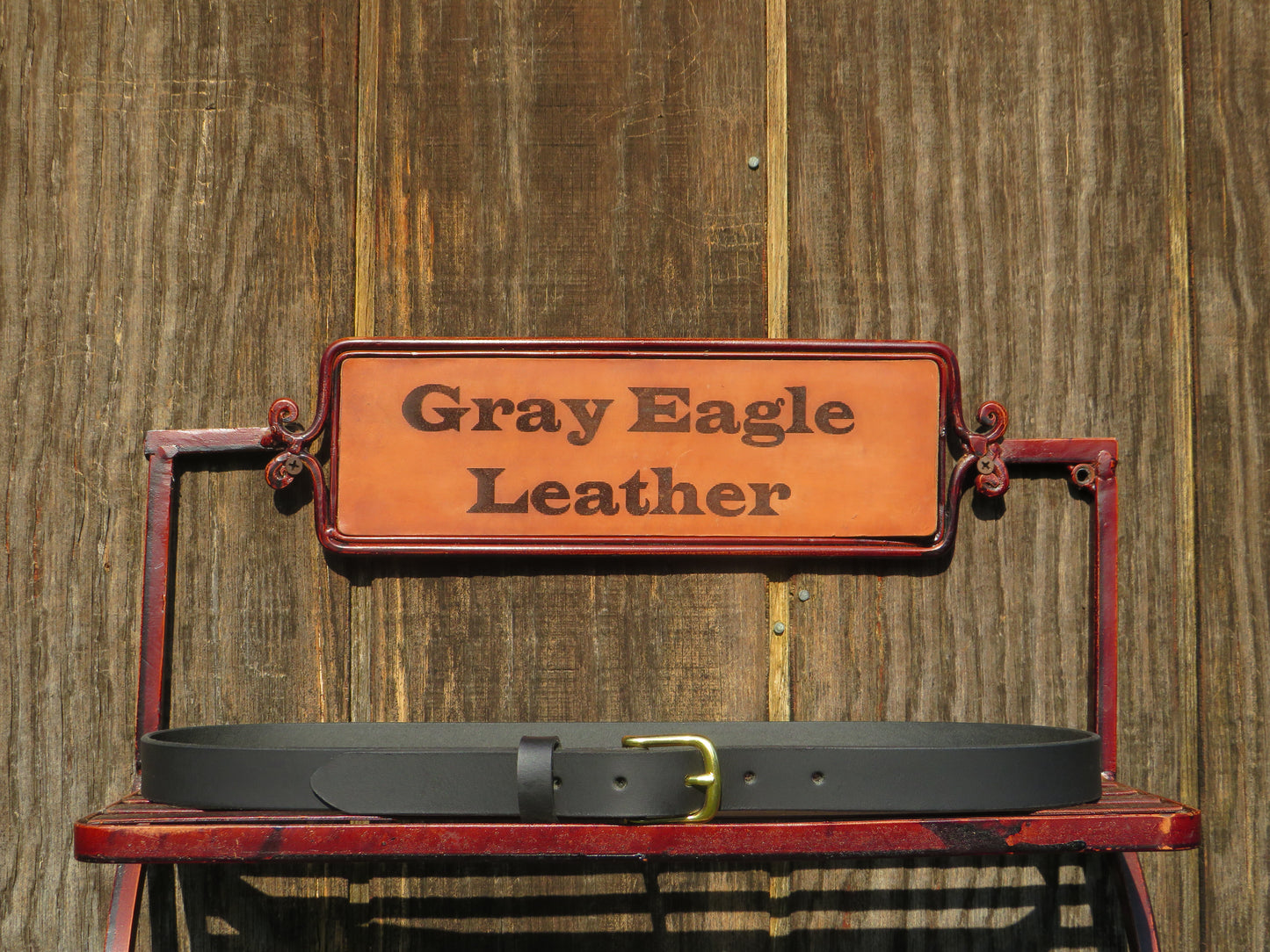 1 inch wide full grain Black full grain veg tanned leather belt