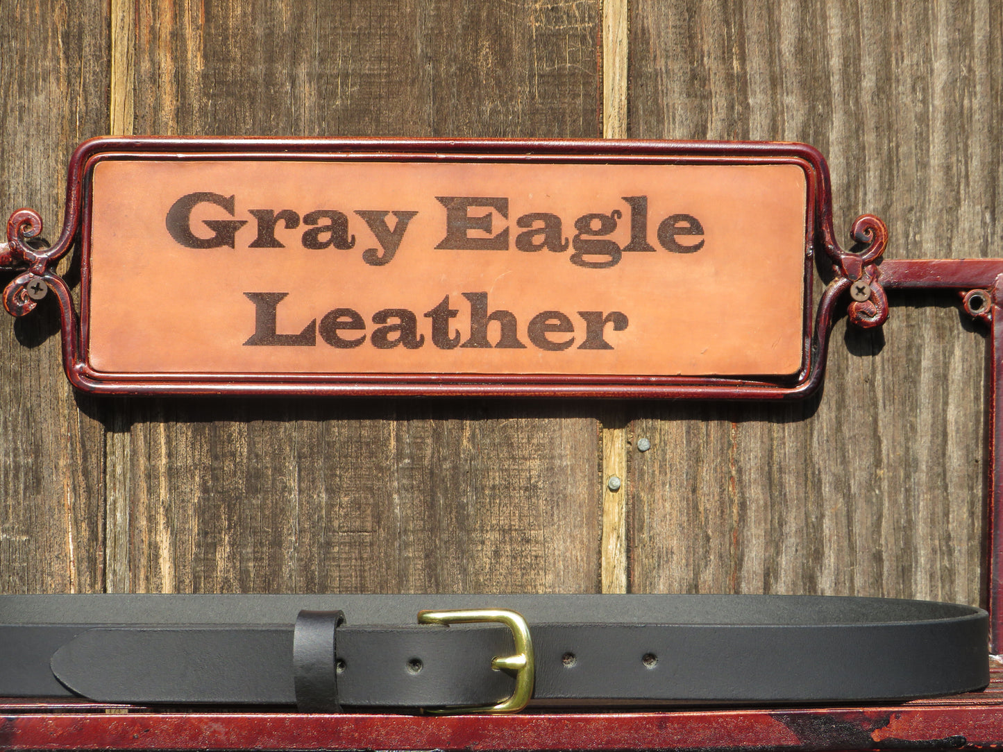 1 inch wide full grain Black full grain veg tanned leather belt
