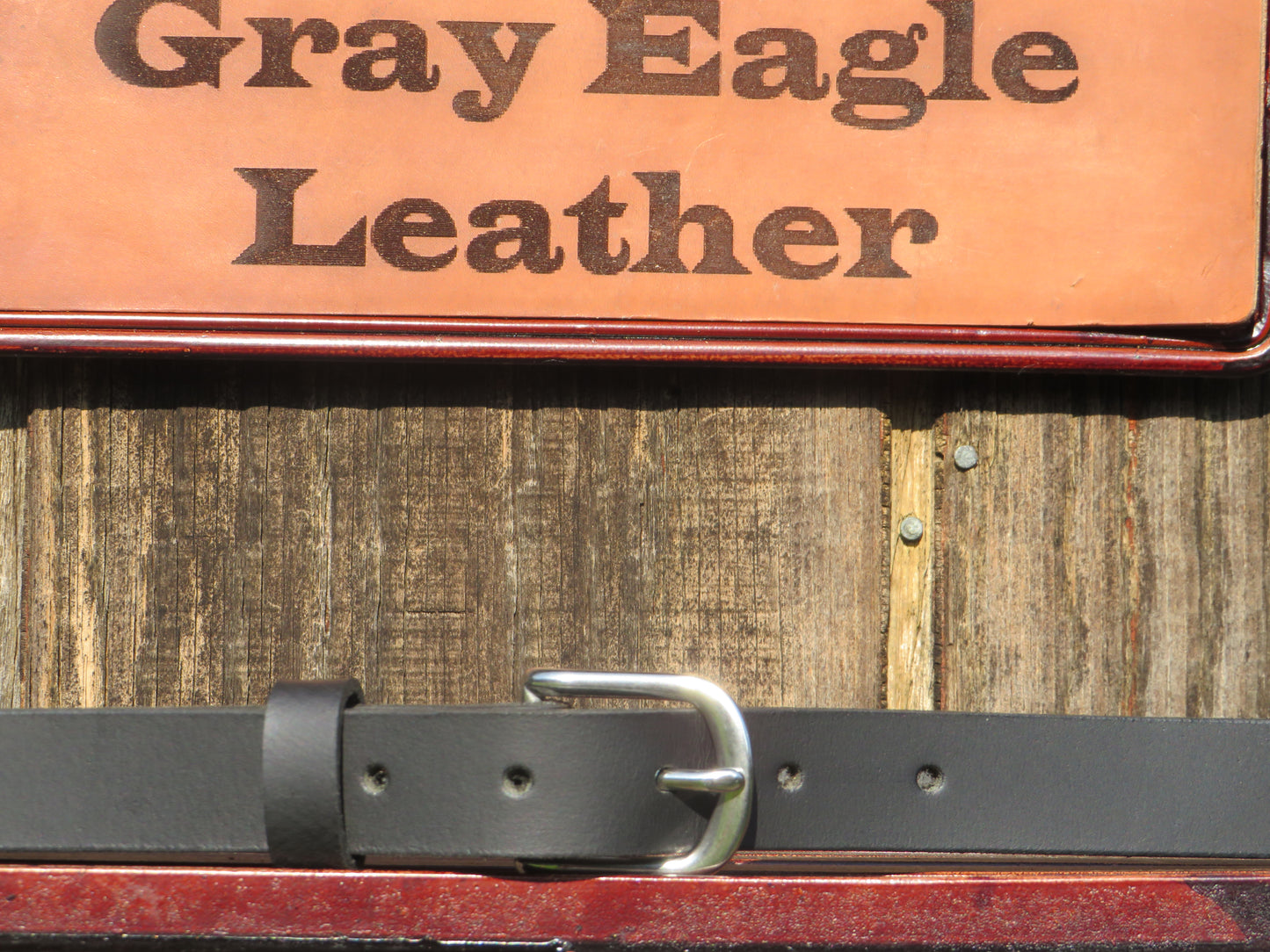 1 inch wide full grain Black full grain veg tanned leather belt