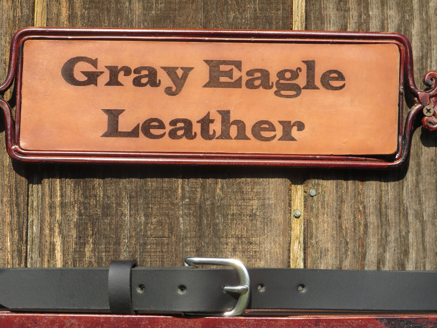1 inch wide full grain Black full grain veg tanned leather belt