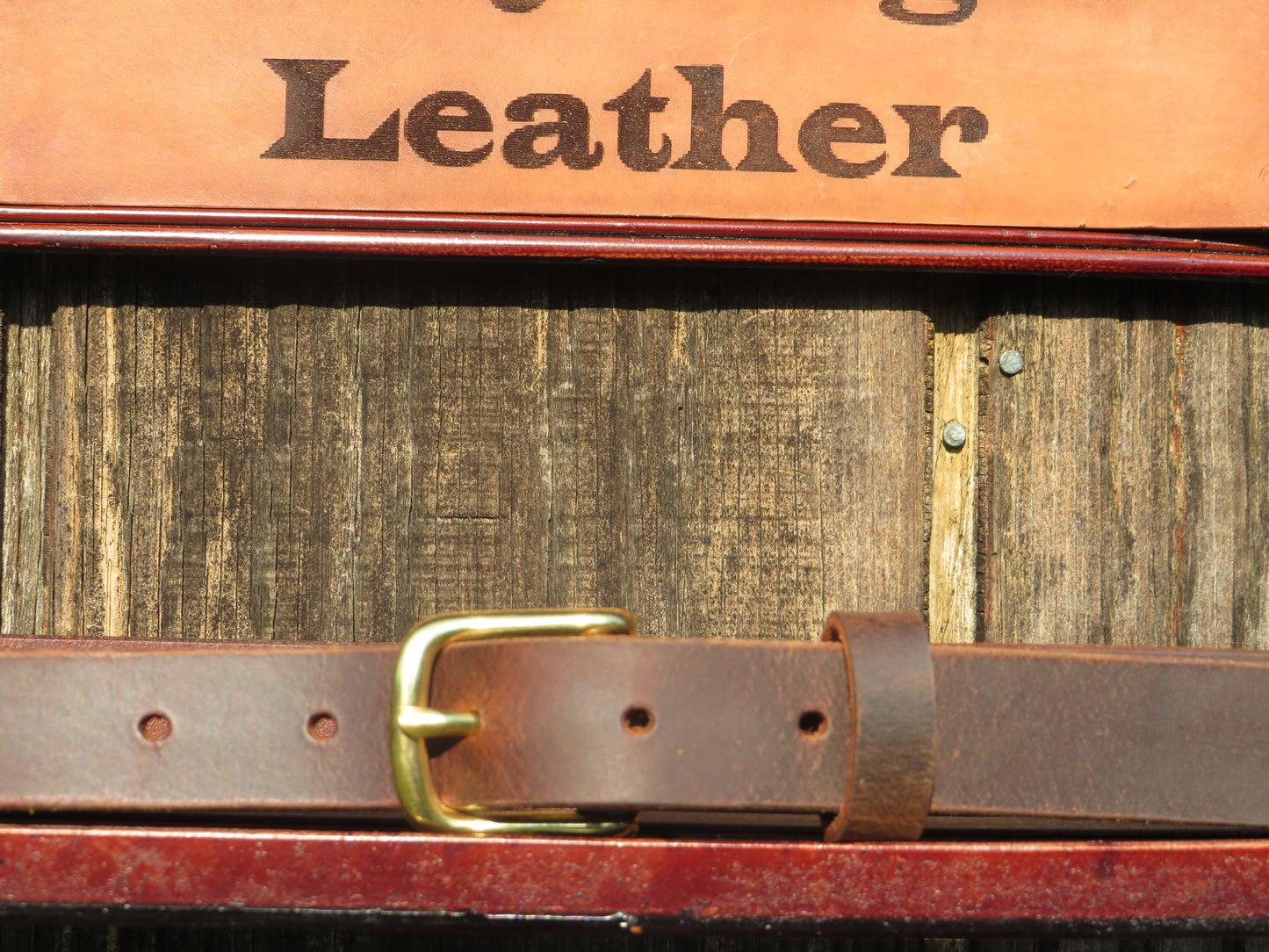 1 inch wide full grain brown leather belt