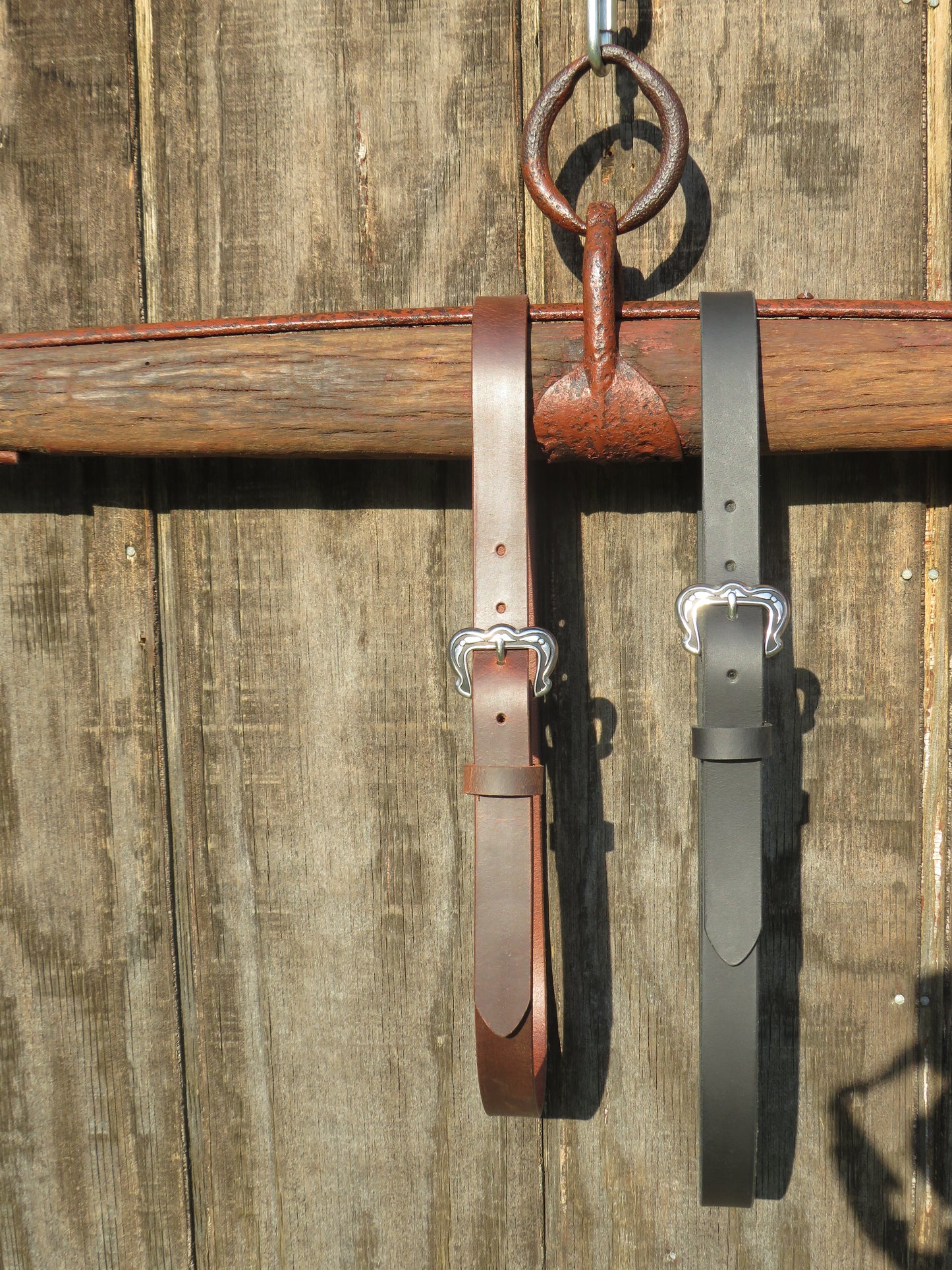 1 inch wide full grain brown leather belt