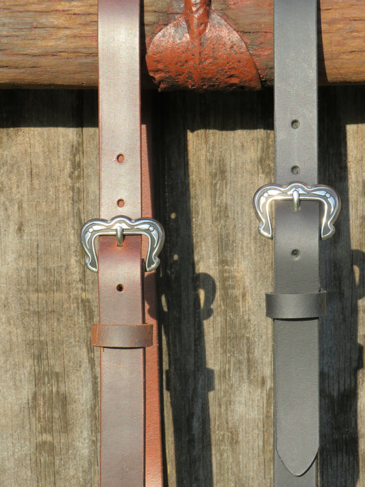1 inch wide full grain brown leather belt