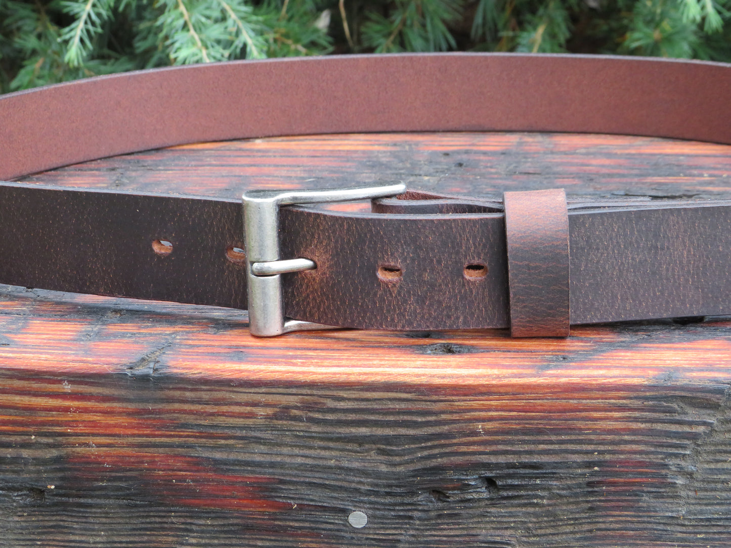 1 1/2" Custom Handmade Leather Belt, Crazy Horse Water Buffalo leather