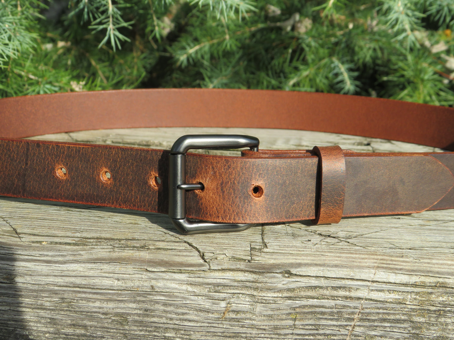 1 1/4" wide Custom Handmade Belt Crazy Horse Water Buffalo leather belt