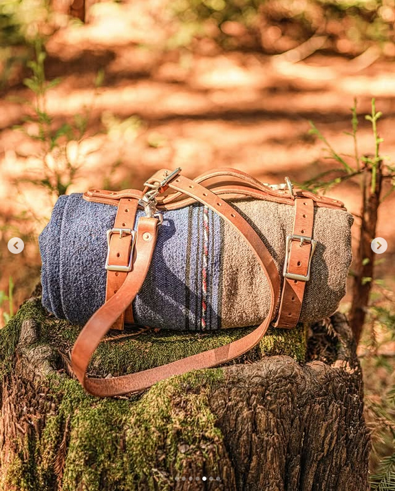 Hand made Hermann Oak harness leather blanket carrier