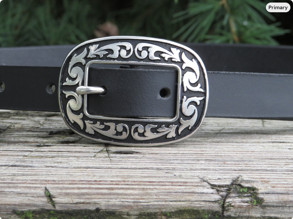 Pair of 3/4 inch buckle Jeremiah Watt, horseshoe brand hardware, stainless steel, belt buckle western Floral buckle, headstall, tack, buckle