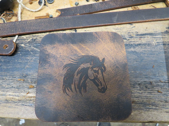 10 Full Grain Leather coasters, finish them your way, or use them like this custom coasters make your own leather