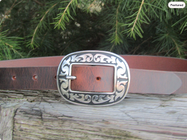 Pair of 1 inch buckle Jeremiah Watt, horseshoe brand hardware, stainless steel, belt buckle western Floral buckle