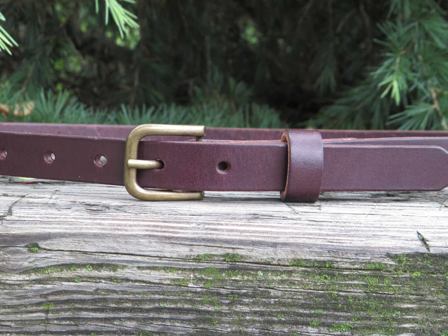 3/4" wide Dark brown Bridle Leather belt narrow belt Full Grain leather belt handmade belt womens leather belt Skinny Leather belt
