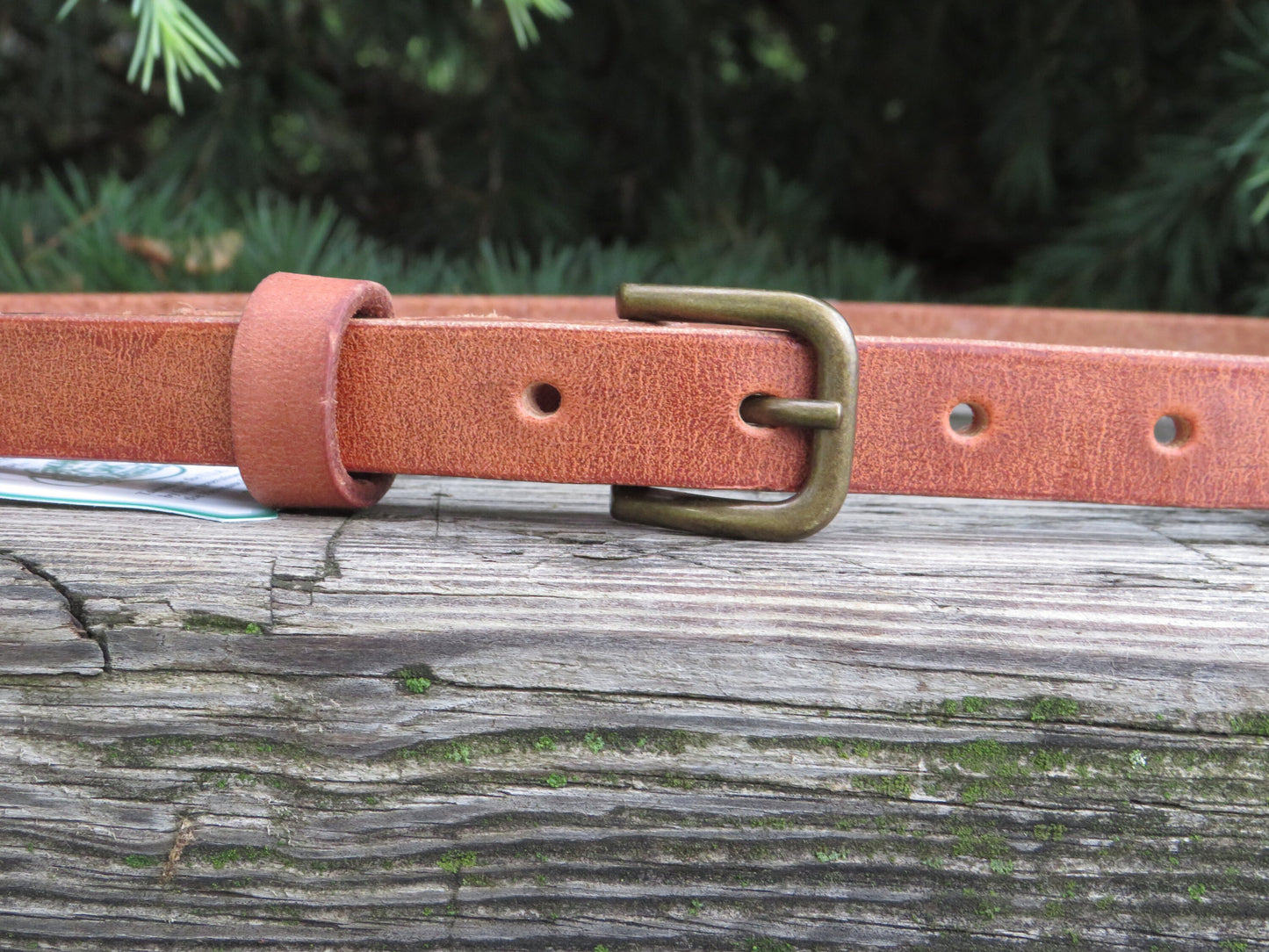 3/4" wide leather belt Hermann Oak Harness Leather belt narrow leather belt casual leather belt Skinny leather belt Made in USA leather belt