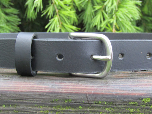 1 inch Black Full Grain leather belt