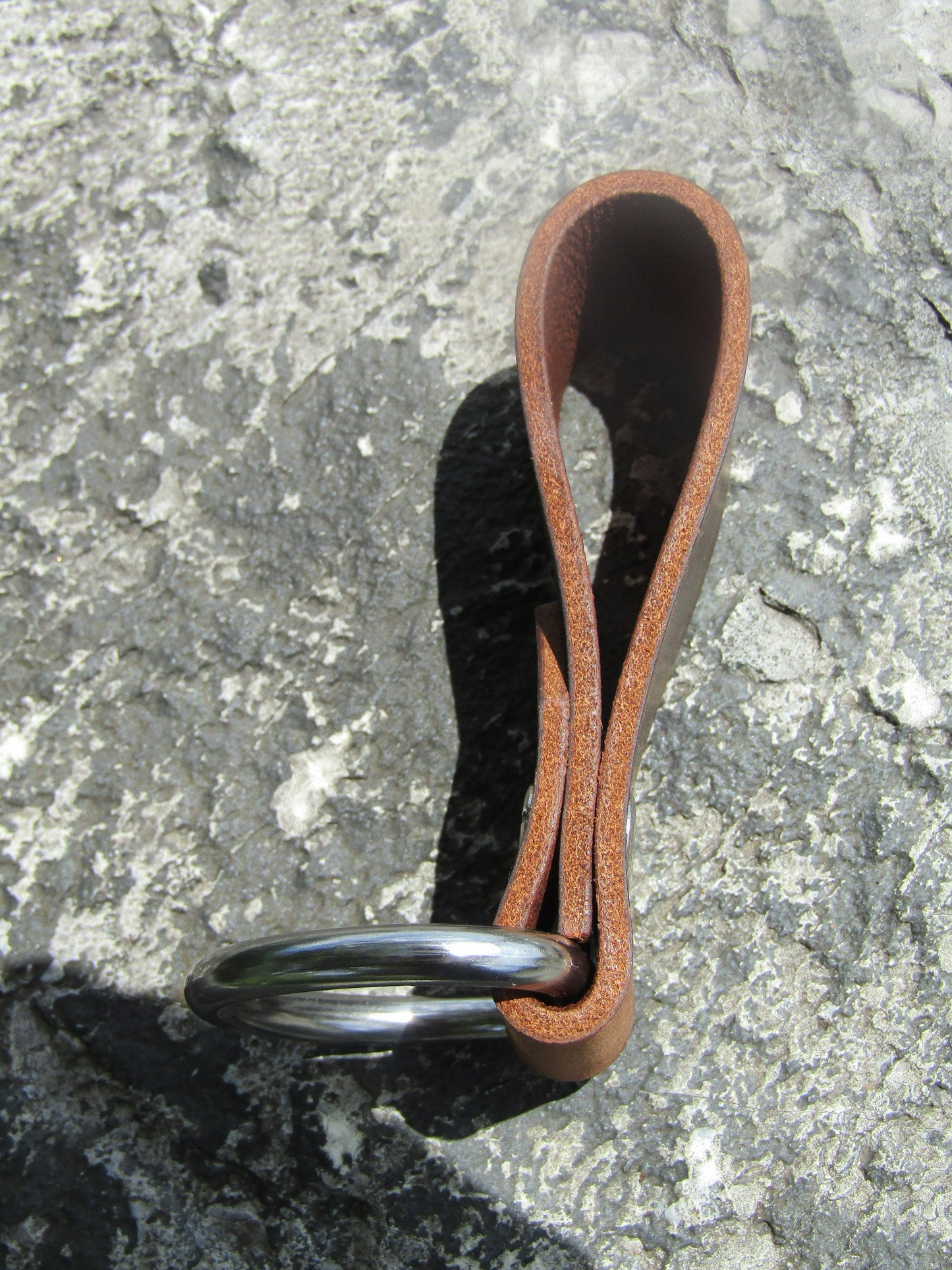 Water Buffalo leather Knife hanger, strap holder, with stainless steel D ring, utility belt